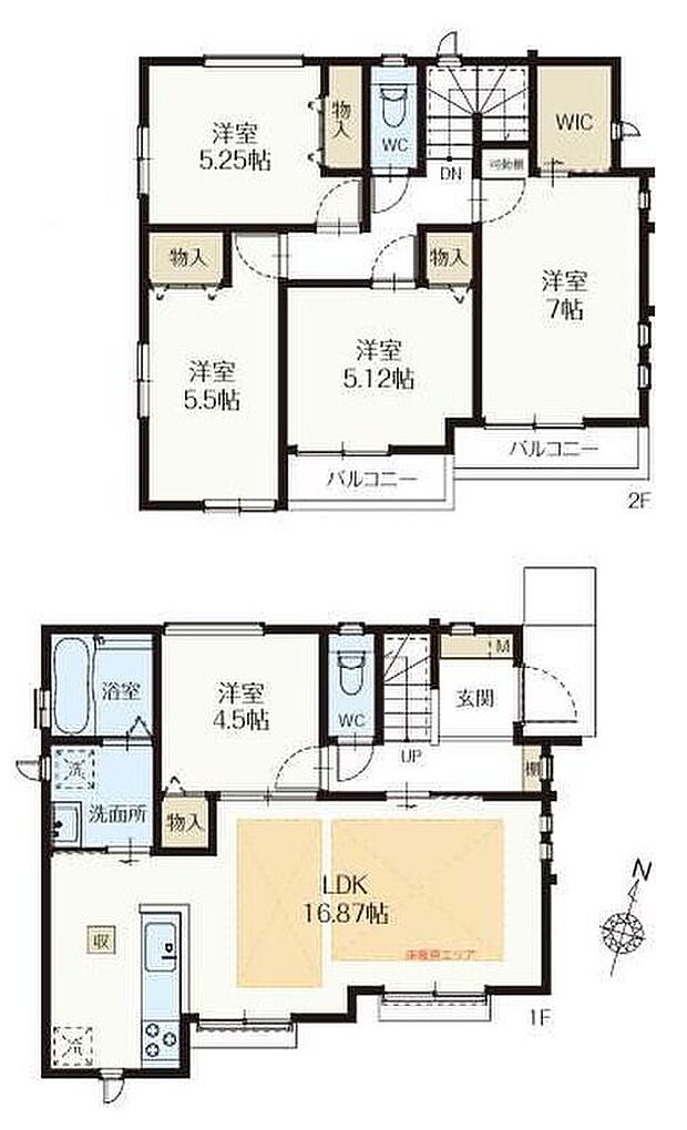 (B号棟)、価格8490万円、5LDK、土地面積130.06m2、建物面積103.92m2