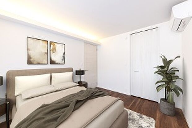 【【No.1】加工後 主寝室】2024年4月撮影(※画像は実際の写真に調度品をCG合成したものです。写真の中の調度品は販売価格に含まれません。)