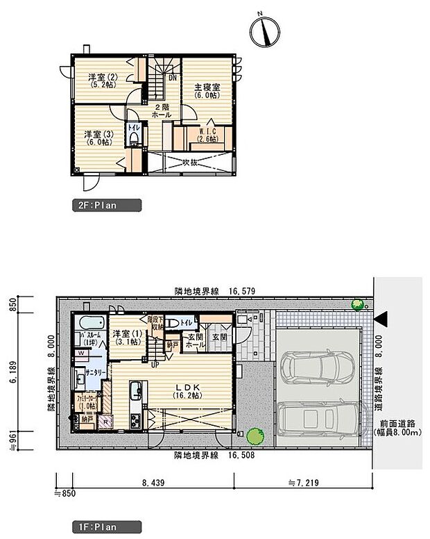 【4LDK】※プラン図は図面を基に描いておりますので、実際と多少異なる場合があります。外構は価格に含まれます。洗濯機・冷蔵庫・車は価格に含まれません。