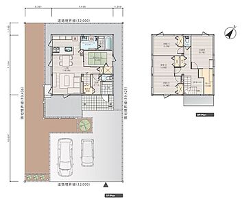 ※プラン図は図面を基に描いておりますので、実際と多少異なる場合があります。※家具類・外構・小物は価格に含まれます。冷蔵庫・洗濯機・車は価格に含まれません。 