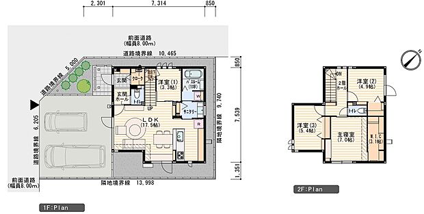 【4LDK】※プラン図は図面を基に描いておりますので、実際と多少異なる場合があります。家具・小物・外構は価格に含まれます。洗濯機・冷蔵庫・車は価格に含まれません。