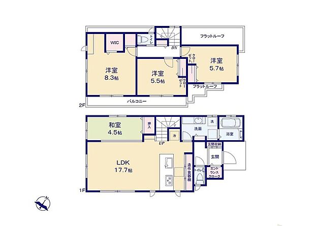 (1号棟)、価格3480万円、4LDK、土地面積103.76m2、建物面積98.95m2