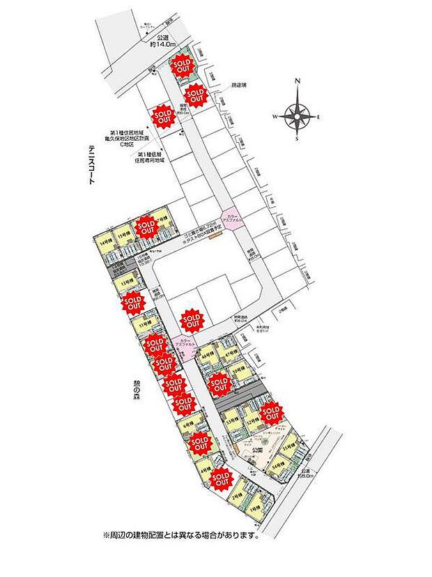 ☆全体区画図☆
東武東上線「ふじみ野」駅までバスで14分「大井中央一丁目」停歩3分♪