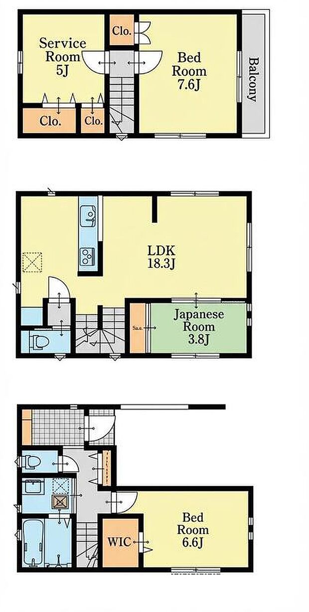 (1号棟)、価格7480万円、3LDK+S、土地面積61.69m2、建物面積110.85m2