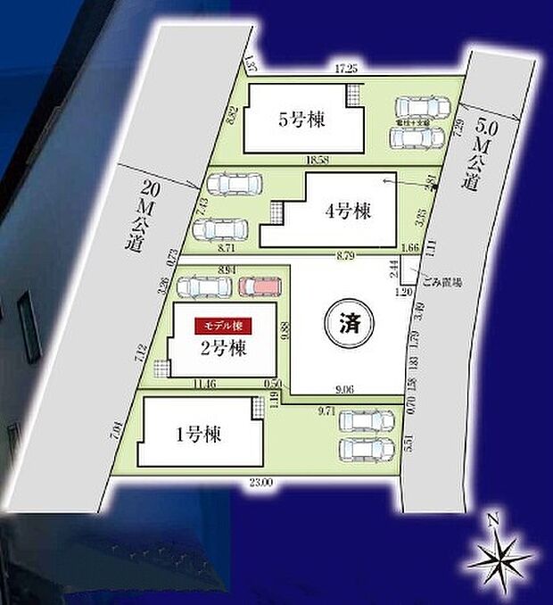 ☆全体区画図☆
カースペース２台可能です。