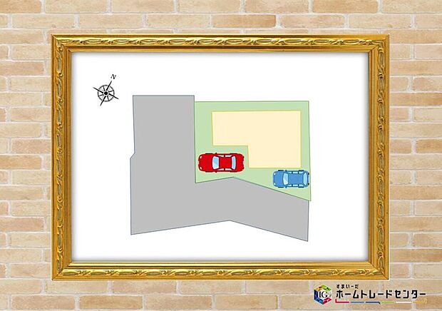 ☆全体区画図☆
カースペース２台ございます。
南面道路接道のため資産価値も高まります♪