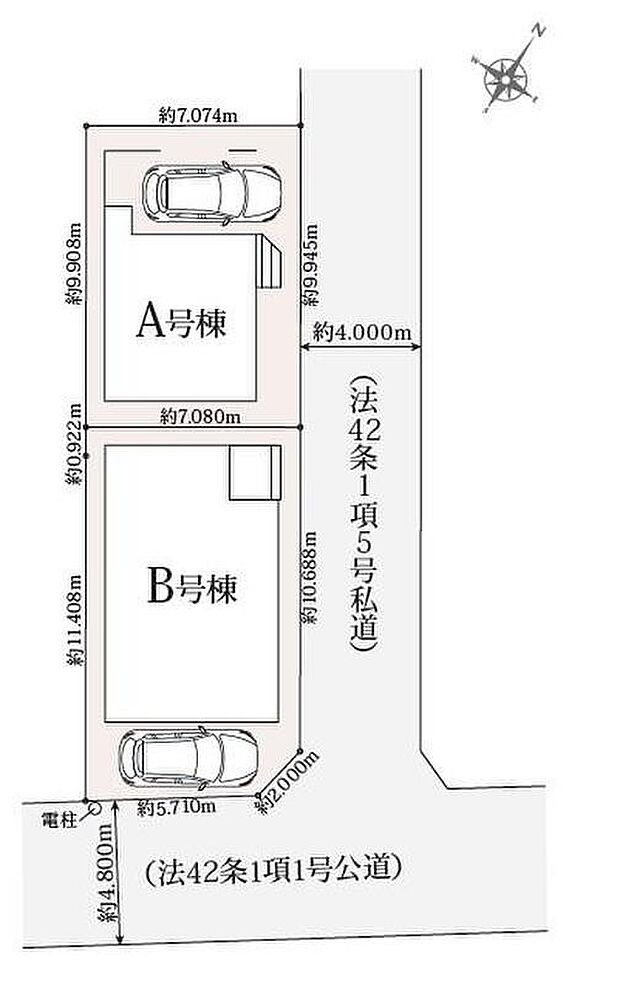 ☆全体区画図☆
カースぺースございます。Ａ号棟はビルトイン車庫です♪