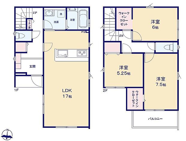(２号棟)、価格4190万円、3LDK、土地面積115.73m2、建物面積92.33m2