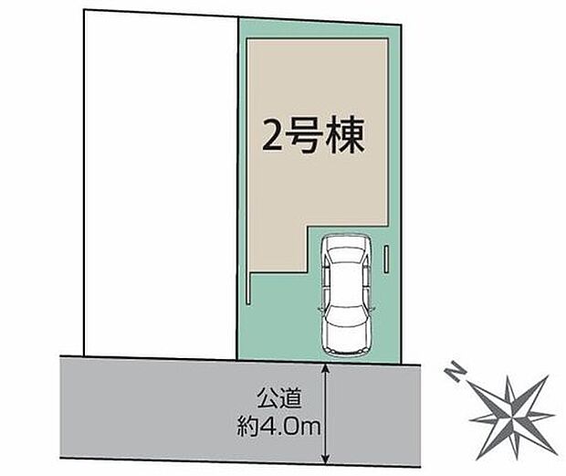 ☆全体区画図☆
車庫の一部をビルトインに。車の乗り降りに便利です。