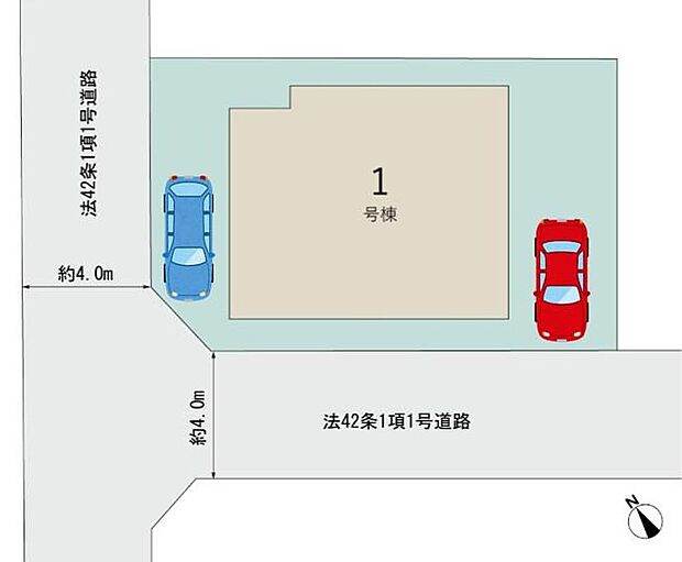 ☆全体区画図☆
カースペース２台分ございます。