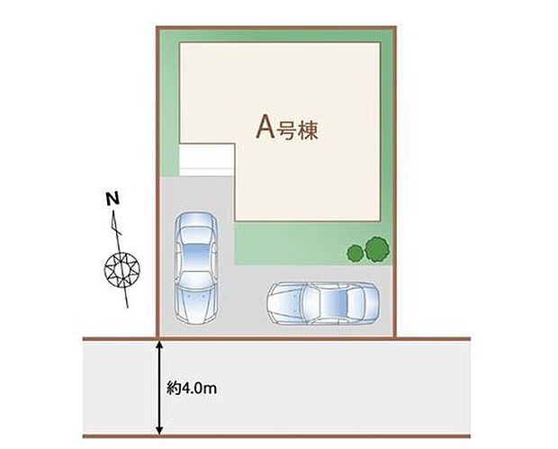 【☆全体区画図☆】カースペース2台可能です。
南面道路接道のため資産価値も高まります♪