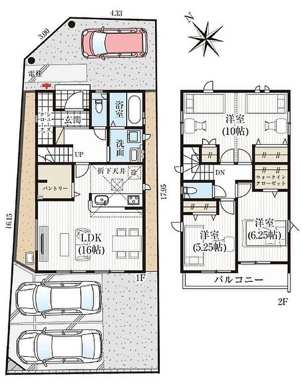 【3ＬＤＫ】広々としたLDKに、自分好みのインテリアでレイアウト。季節ごとに模様替えなども、楽しみの一つとなりそうです。
ウォークインクローゼット、シューズインクローゼット、パントリーなど充実の収納力！