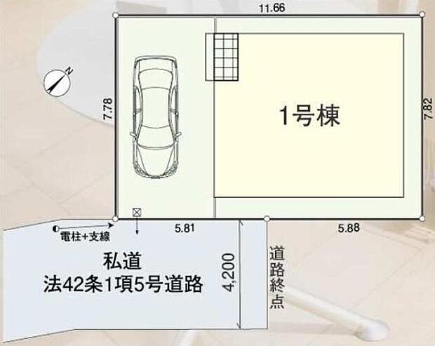 【全体区画図】カースペースございます。
前面道路に南側のため、陽当り良好です♪