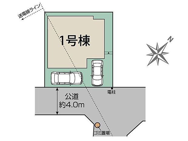 【☆全体区画図☆】カースペース２台可能です。
南東公道に面し、陽当り良好です♪