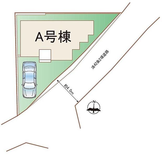 【全体区画図】カースペースございます。
南側道路に面し、陽当り良好です♪