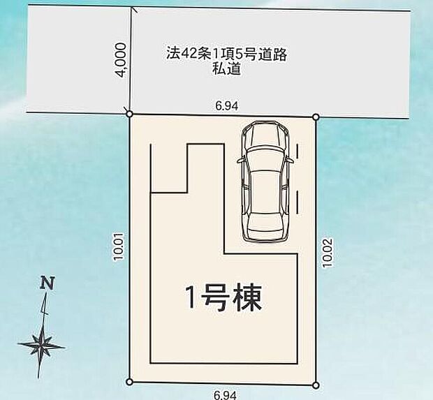 【全体区画図】ビルトイン車庫ございます。
南側が公園のため、採光良好です♪