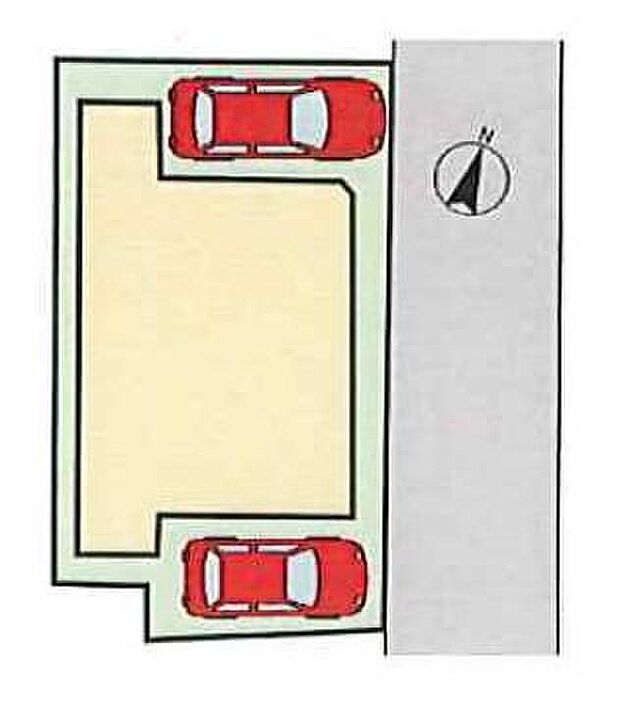 【全体区画図】カースペース２台可能です。