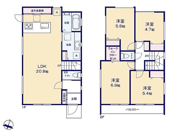 【4LDK】ゆとりある空間で解放感があるリビングです♪採光にも優れていて過ごしていて気持ちのいいリビングです!