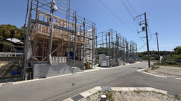 【現地外観】上棟いたしました!内部の間取り等の雰囲気を実際に現地でご確認いただけます!