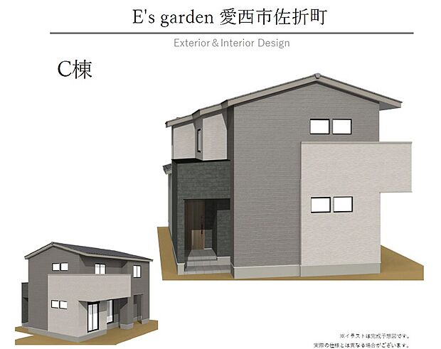 【【C棟　外観パース】】ナチュラルでおしゃれな見た目が魅力の外観デザインです。これからの新しい日々の暮らしを楽しく彩ってくれます。