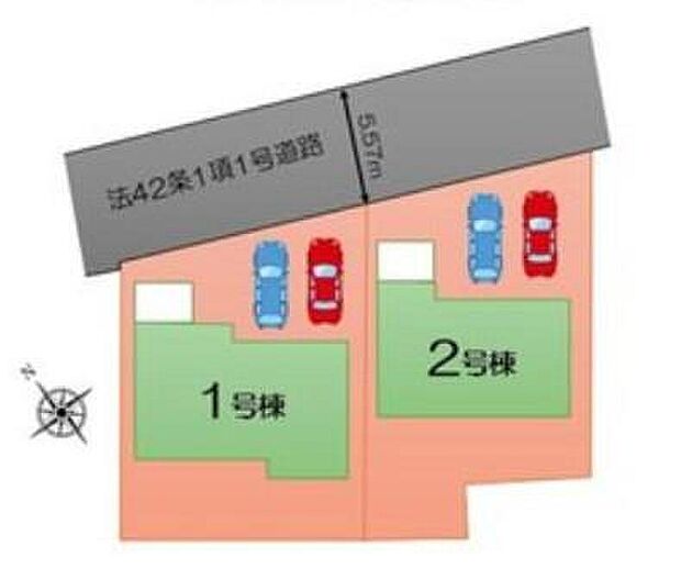 南側にお庭が広がり、陽当たりも良好です♪
並列2台のカースペースで来客にも大変便利ですね！
ぜひ一度ご覧下さい！