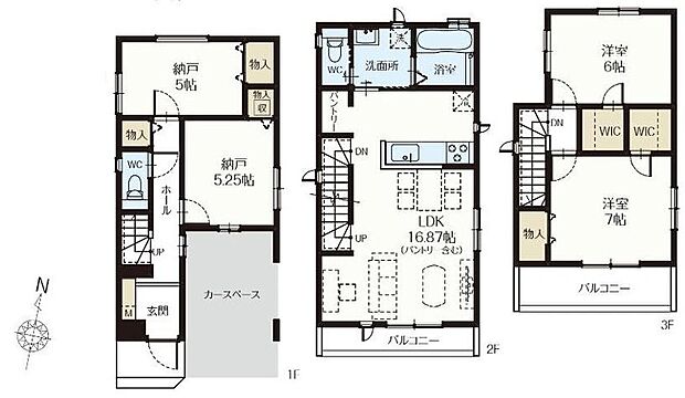 (A号棟)、価格5890万円、2LDK+2S、土地面積65.75m2、建物面積100.6m2