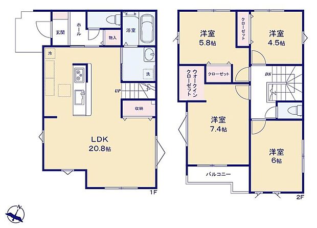(1号棟)、価格4398万円、4LDK、土地面積102.57m2、建物面積102.46m2