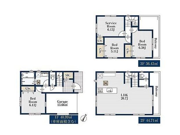 (1号棟)、価格3880万円、3LDK+S、土地面積69m2、建物面積122.13m2