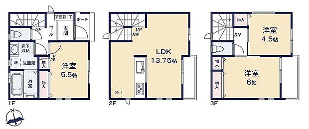 (1号棟)、価格4698万円、3LDK、土地面積39.61m2、建物面積78.86m2
