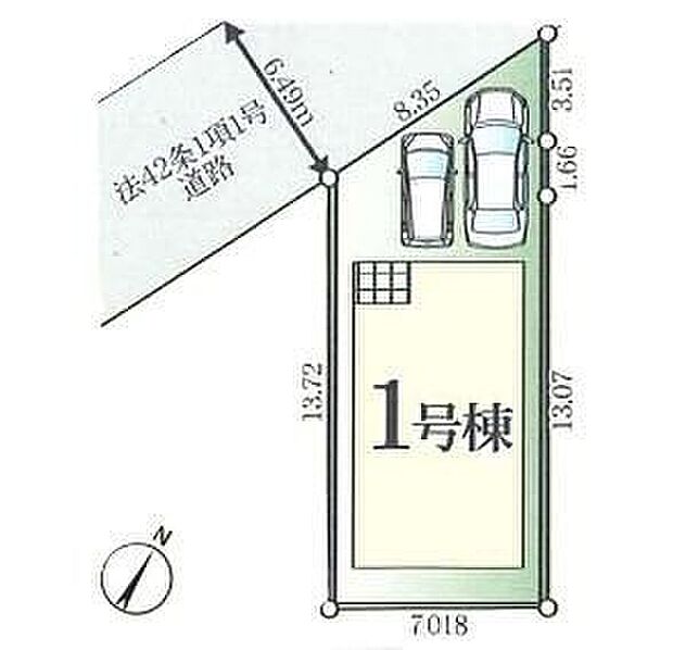 前道道路が6ｍあるので、車庫入れが苦手な方でも安心して入れられます。カースペース２台分（車種による）ございますので、家族分の自転車を駐輪したり、来客用の駐車スペースとしてもお使いいただけます♪