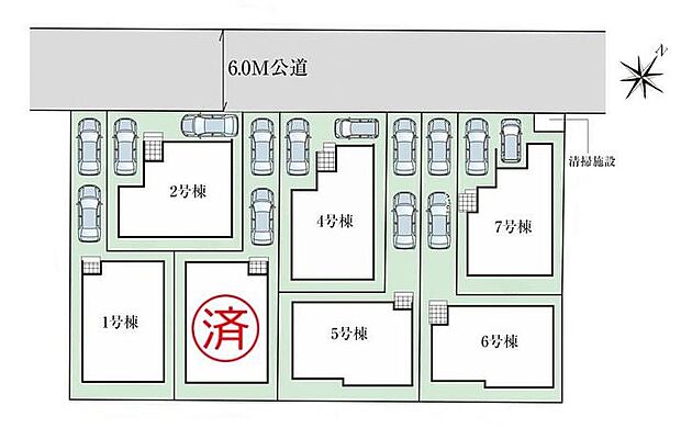 カースペース2台(車種による)分ございますので来客用の駐車スペースとしてもお使いいただけます。前面道路が6mあるので、車庫入れが苦手な方でも安心して入れられます。ぜひ一度ご覧下さい!