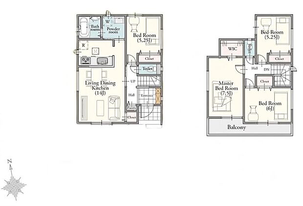 (A号棟)、価格4390万円、4LDK、土地面積88.56m2、建物面積92.74m2
