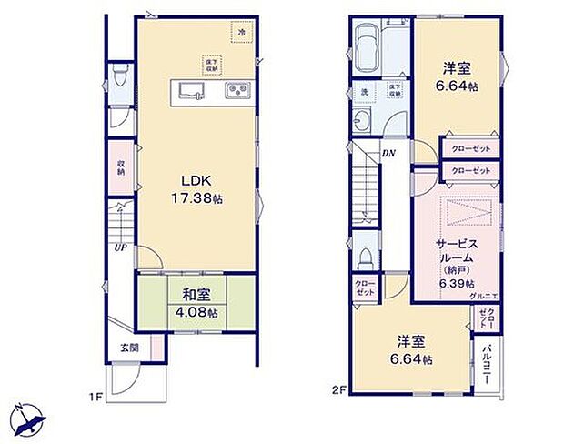(1号棟)、価格5280万円、3LDK+S、土地面積86.51m2、建物面積93.98m2