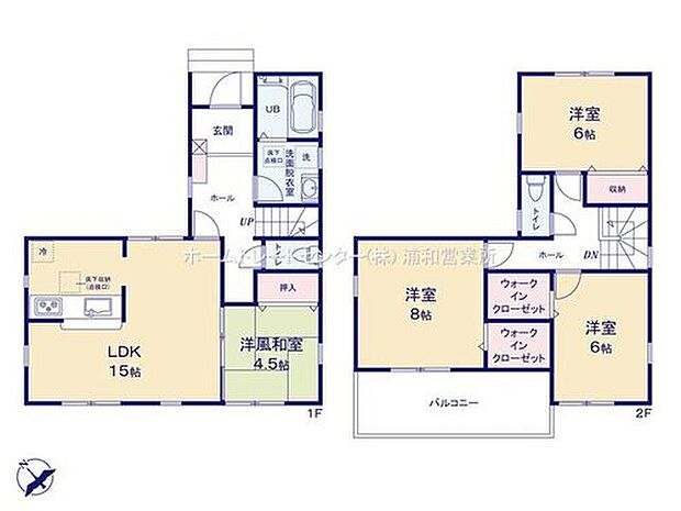 【4LDK】☆1階に和室を設置☆
1階のリビングの隣には和室がありますので、開放して頂くと約19.5帖の大空間としてお使い頂けます。和室は、お子様の遊び場や来客に大変便利です♪