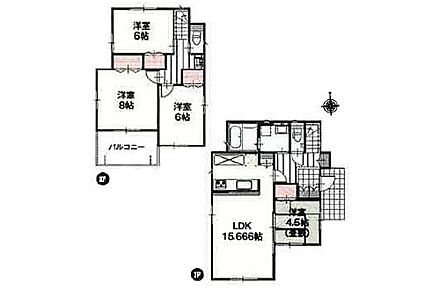 対面式キッチンですので、お食事の準備をしながらご家族との会話を楽しめます。
来客にもお子様の遊び部屋としても利用できる和室。
奥行きのあるワイドバルコニーは家族分のお布団も楽々干せます。 