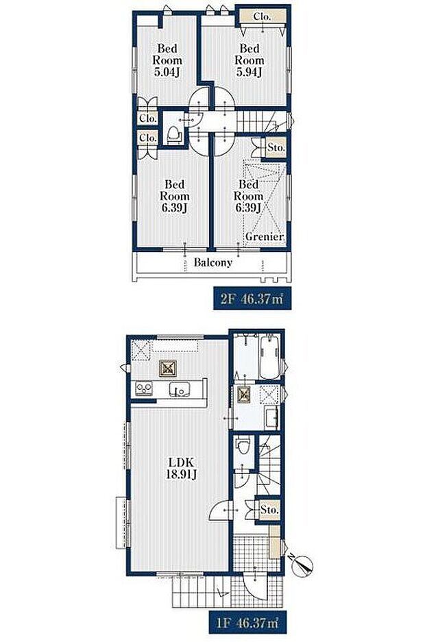 【4LDK】☆大型リビングを設置☆
18.9帖の南向きの大型のリビングは、3面採光で光と風を取り入れられ解放的で心地良い空間となります♪
