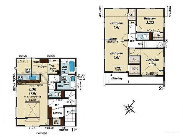 【3LDK】◇パントリーや土間収納WICなど収納スペース豊富♪
◇リビングの様子も分かりやすい対面式キッチン採用♪
◇家族構成の変化にも対応できるフレキシブルルーム付き♪