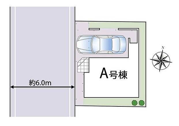 【全体区画図】雨の日も濡れずに車から乗り降りできるビルトインガレージ付き！大型ショッピングモールも徒歩圏内で暮らしに嬉しい立地です♪