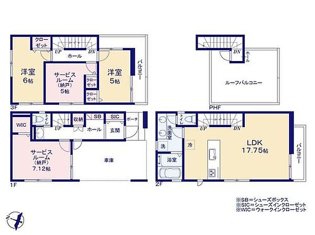 【2LDK+S】日当たり良好な２階リビング。対面キッチンからはLDK全体を見渡せます♪
水回りがまとまっているので家事動線がスムーズな間取りです◎
2部屋から行き来できるバルコニーでお洗濯も快適♪