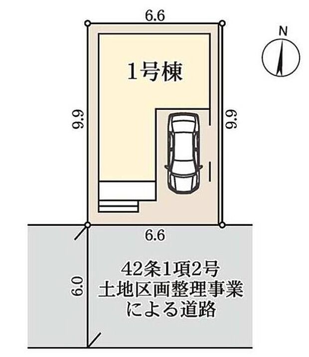 【全体区画図】前道が6mあるので、車庫入れが苦手な方でも安心して入れられます♪大型ショッピングモールや小学校も徒歩10分内で利便性の高いエリアです!