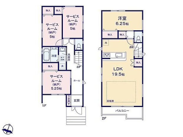 【1LDK+3S】◆2階リビングは陽当たり・風通し共に良好で、ご家族みんなで過ごす空間をより居心地良くしてくれます。
◆窓付きで広い納戸は窓付きなので、居室としても問題なくお使いいただけます。
◆リビングは広々19帖!