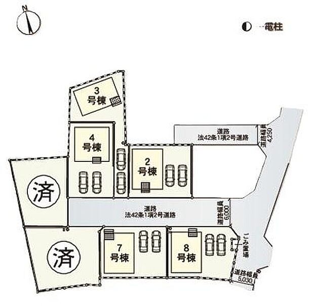 【全体区画図】駐車場2台（車種による）付で車通勤やお買物もラクラクです♪
小学校、コンビニが徒歩圏で暮らしやすい環境！ぜひ一度ご覧下さい！