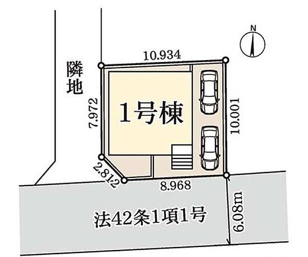 【全体区画図】カースペース2台分ございますので、家族分の自転車を駐輪したり、来客用の駐車スペースとしてもお使いいただけます♪高速道路も近いのでお車での移動もラクラクです☆どうぞご覧ください♪