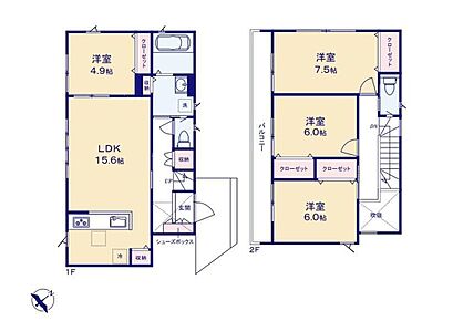 人気の対面式からは、リビング全体が見渡せます♪
バルコニーへは、3部屋から出入りでき、洗濯物やお布団の取り込みもスムーズです♪
オールフローリングでお手入れ・お掃除ラクラク♪ 