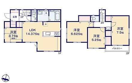☆全居室南向きの明るい間取り☆客間としても、また小さいお子様の目の届く遊び場やお昼寝スペースとしても使える便利な和洋室プランです。お子様を抱っこしながら簡単に開けられるのが便利なスマートキー。 