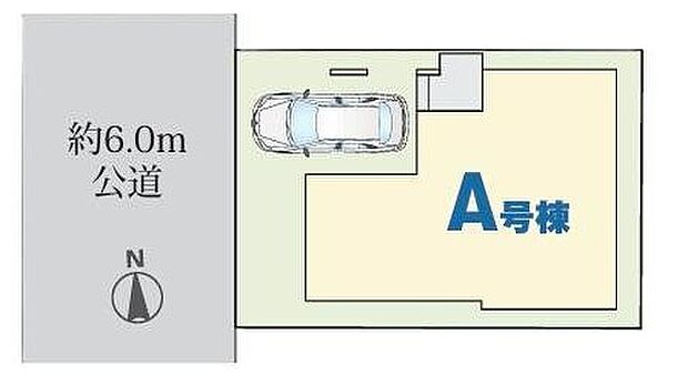 【区画図】前道が6ｍあるので、車庫入れが苦手な方でも安心して入れられます。スーパー、コンビニは徒歩4分内にそろって便利です！「戸田市スポーツセンター」も徒歩9分で体も動かせる☆ぜひ一度ご覧下さい！