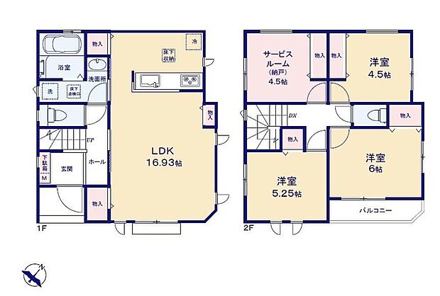 【3LDK+S】ご家族が集う空間と、個の時間を大切にする居室をしっかり分け合える2階4居室プラン♪
16帖のリビングは家族のだんらんはもちろん、お子様のリビング学習にもぴったり。