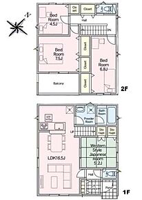☆LDKに隣接して和洋室を設置☆LDKに隣接して5.2帖の和洋室の居室を設置しました！開放すると約21帖の大空間！お子様の遊び場や来客にも便利♪各居室、2階廊下に収納を設けているのでお部屋もスッキリです！ 