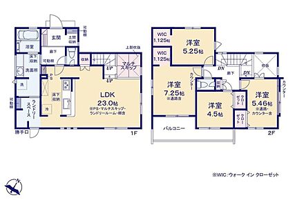 洗面室はオープンサニタリーで専念されたデザイン＆清潔感キープしやすいフルフラットカウンター☆
ランドリールームには収納スペースも設けており、回遊導線のところも移動しやすく時短につながります！ 
