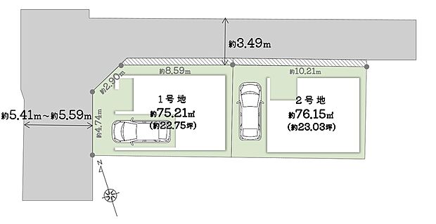 【土地図】＼北西角地含む限定2区画／間口にゆとりがあるので駐車も楽ちん♪
■「安立町」駅へ徒歩4分。複数沿線利用できる好立地◎